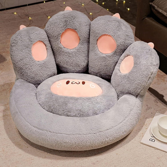 Cute Cat Paw Shape Seat Cushion with Detachable Sheep Plush