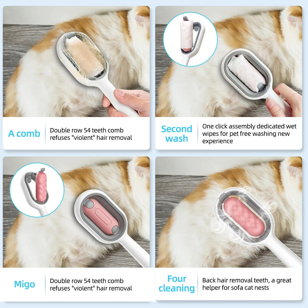 4-in-1 Cat Hair Brush with Water Tank