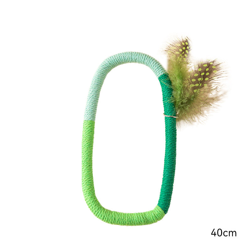 Cotton Rope Catnip Toy with Feather