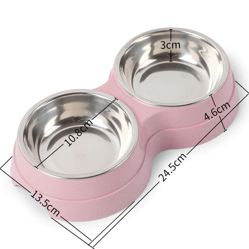 Double Pet Bowls - Food & Water Feeder