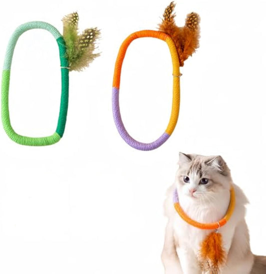 Cotton Rope Catnip Toy with Feather