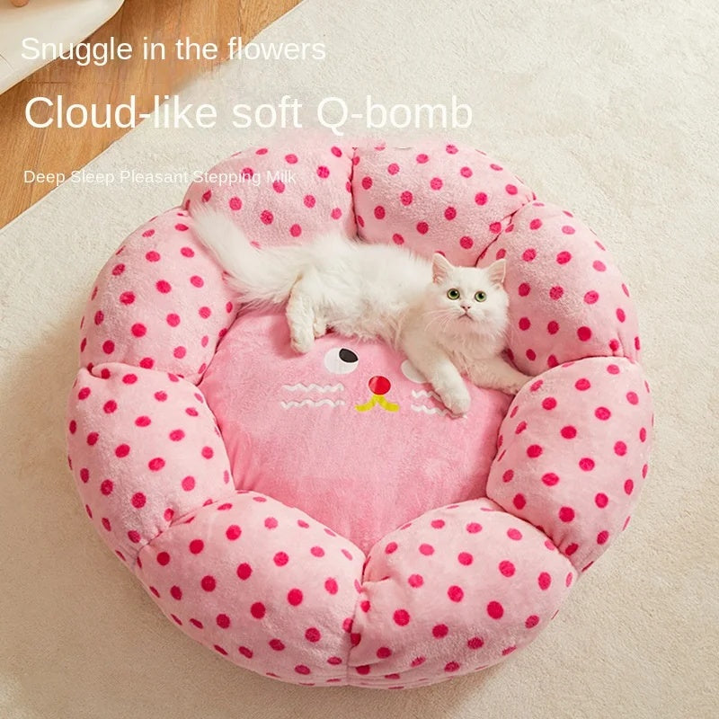 Pink Dot Princess Cat Bed