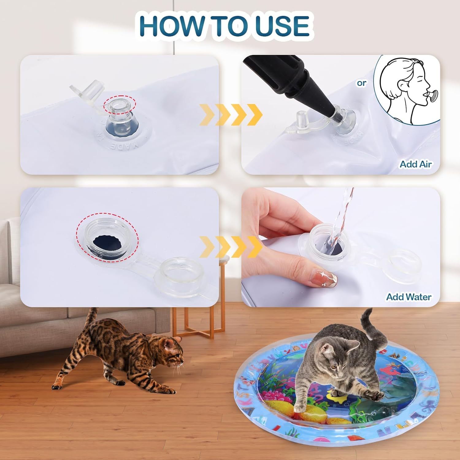 Water Sensory Playmat for Cats and Dogs