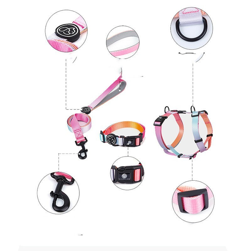 Gradient Color Pet Chest Straps