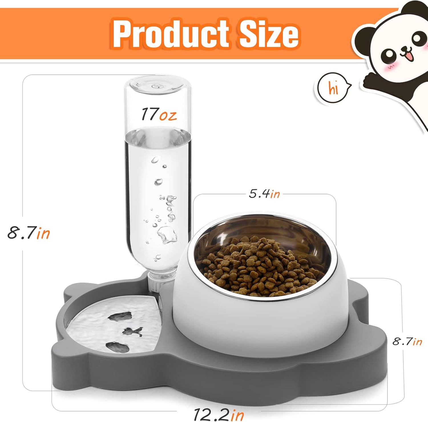 Elevated Cat & Dog Bowls with Water Dispenser