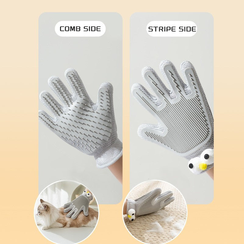 2-in-1 Pet Grooming Gloves for Dogs and Cats