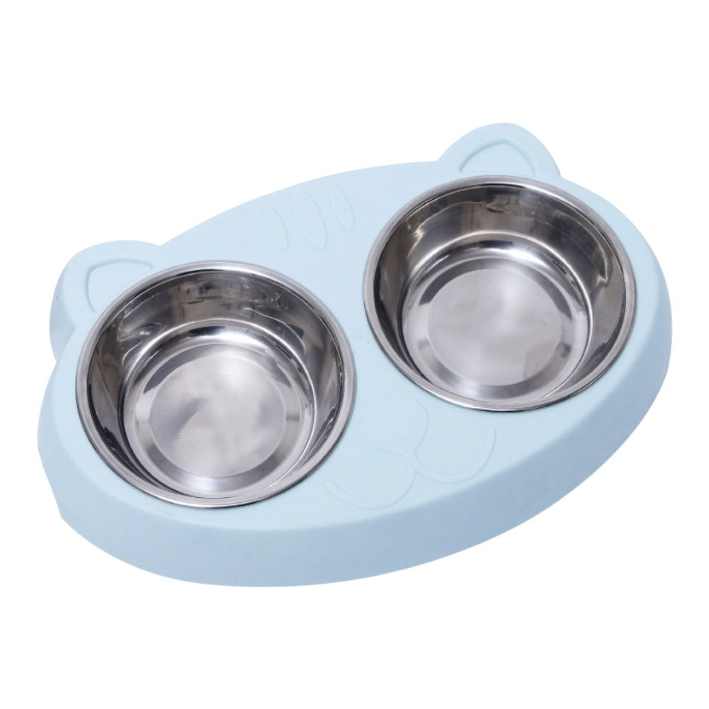 Pet Double Bowls with No-Spill Stand