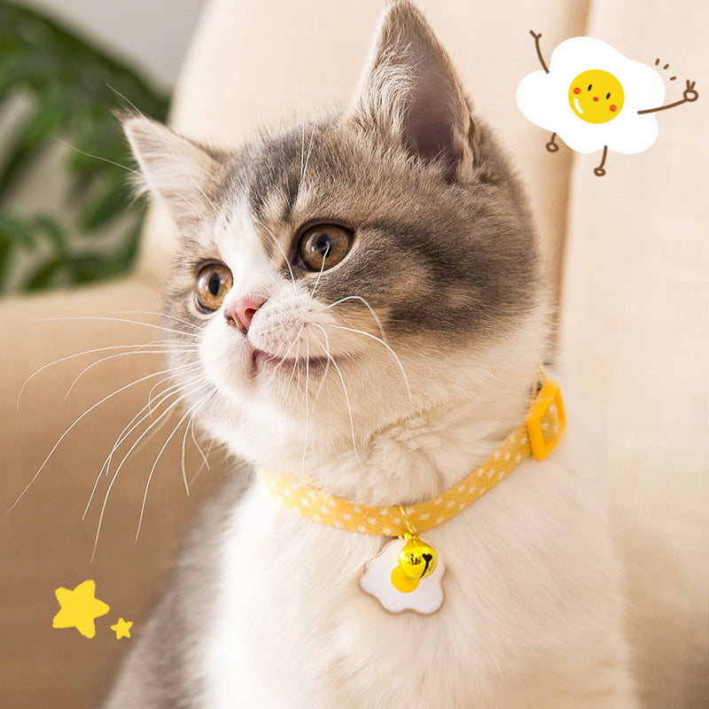 Adjustable Cat Collar with Bell Pendant and Bow Tie