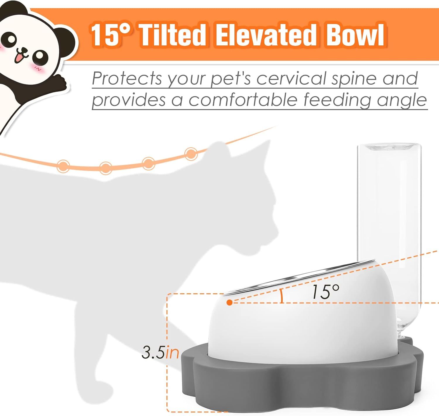 Elevated Cat & Dog Bowls with Water Dispenser