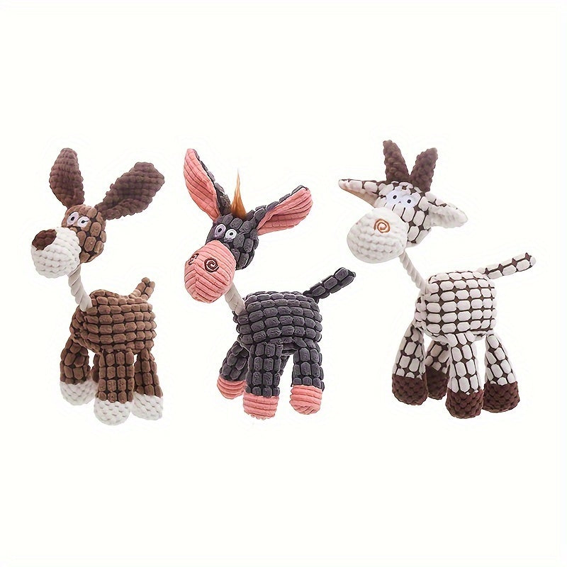 Squeaky Plush Donkey Dog Toy