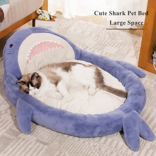 Shark Pattern Pet Bed