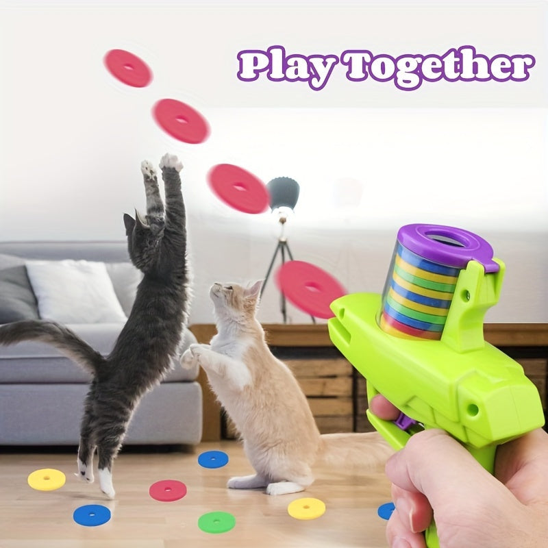 Interactive Cat Toy Launcher with Foam Disc