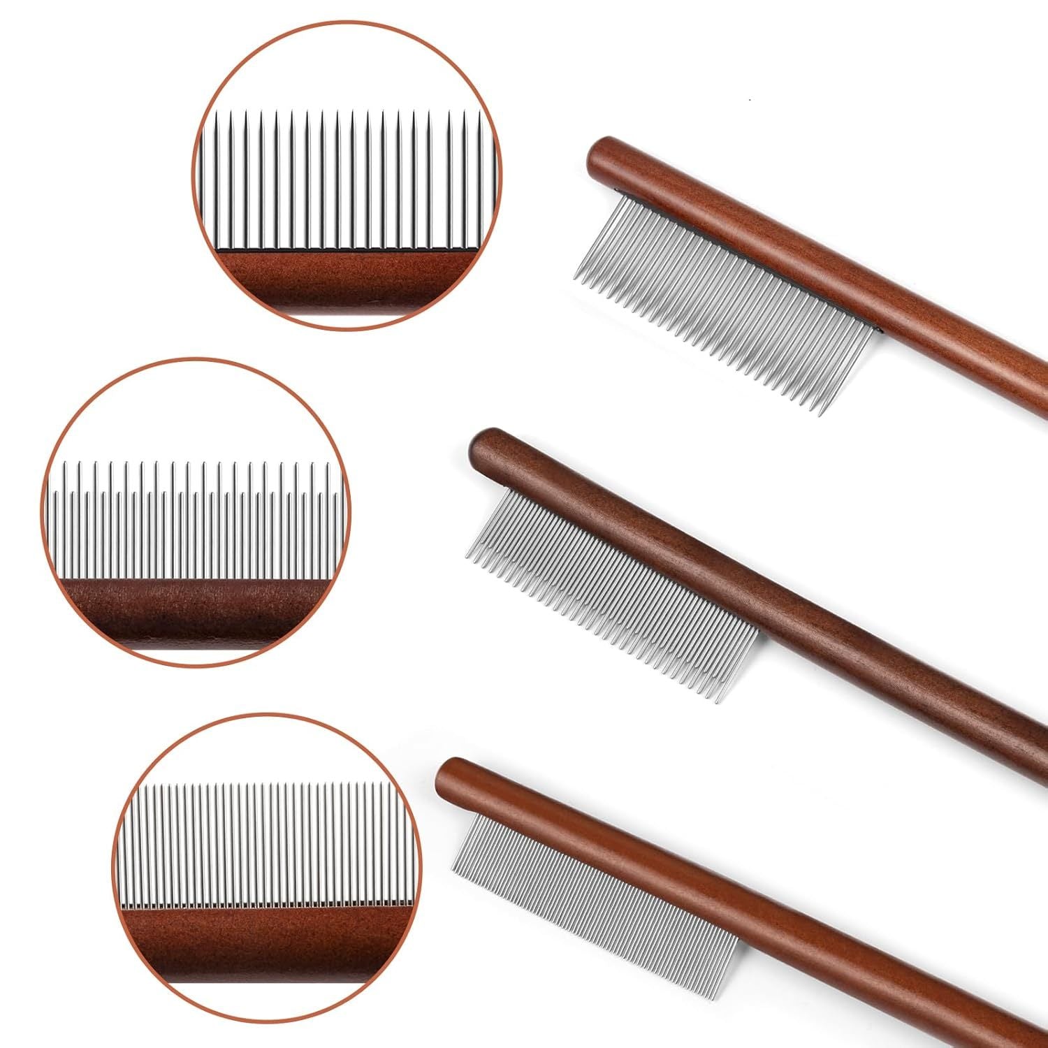 Wooden Handle Pet Grooming Comb for All Pets