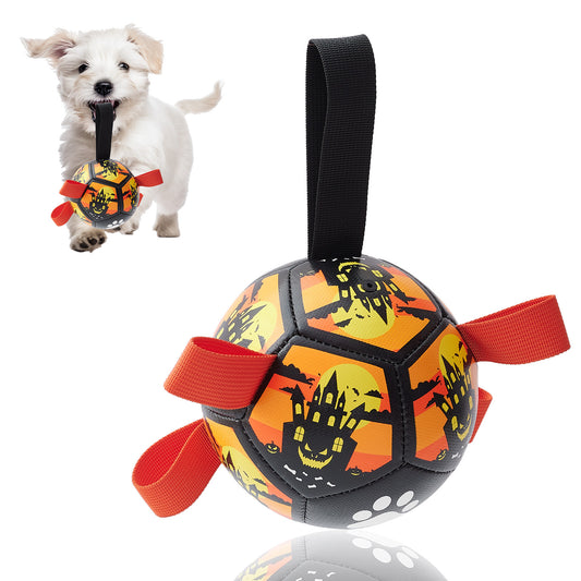 Interactive Dog Soccer Ball with Straps