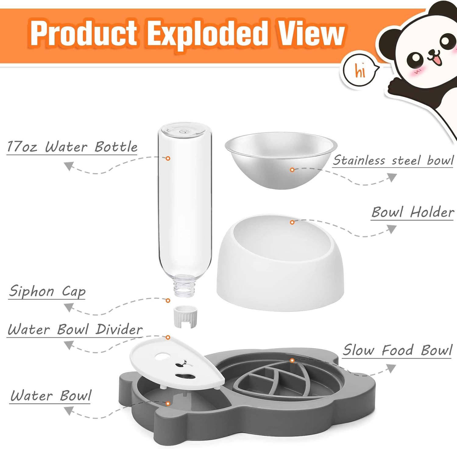 Elevated Cat & Dog Bowls with Water Dispenser