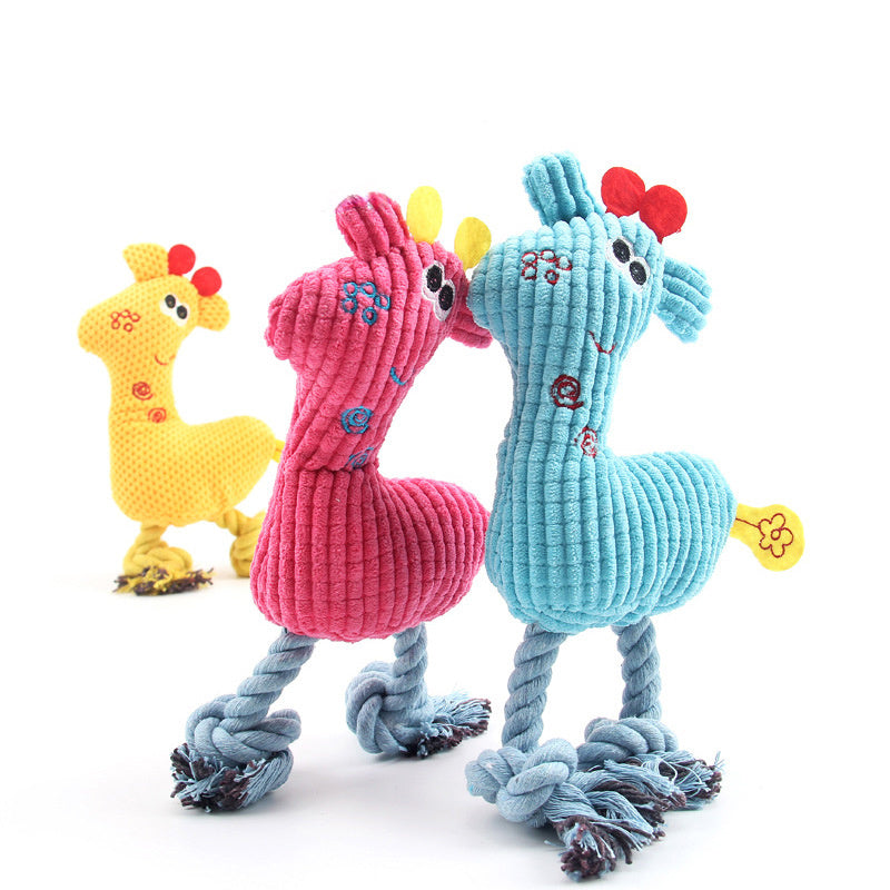 Deer-Shaped Plush Dog Toy with Sound