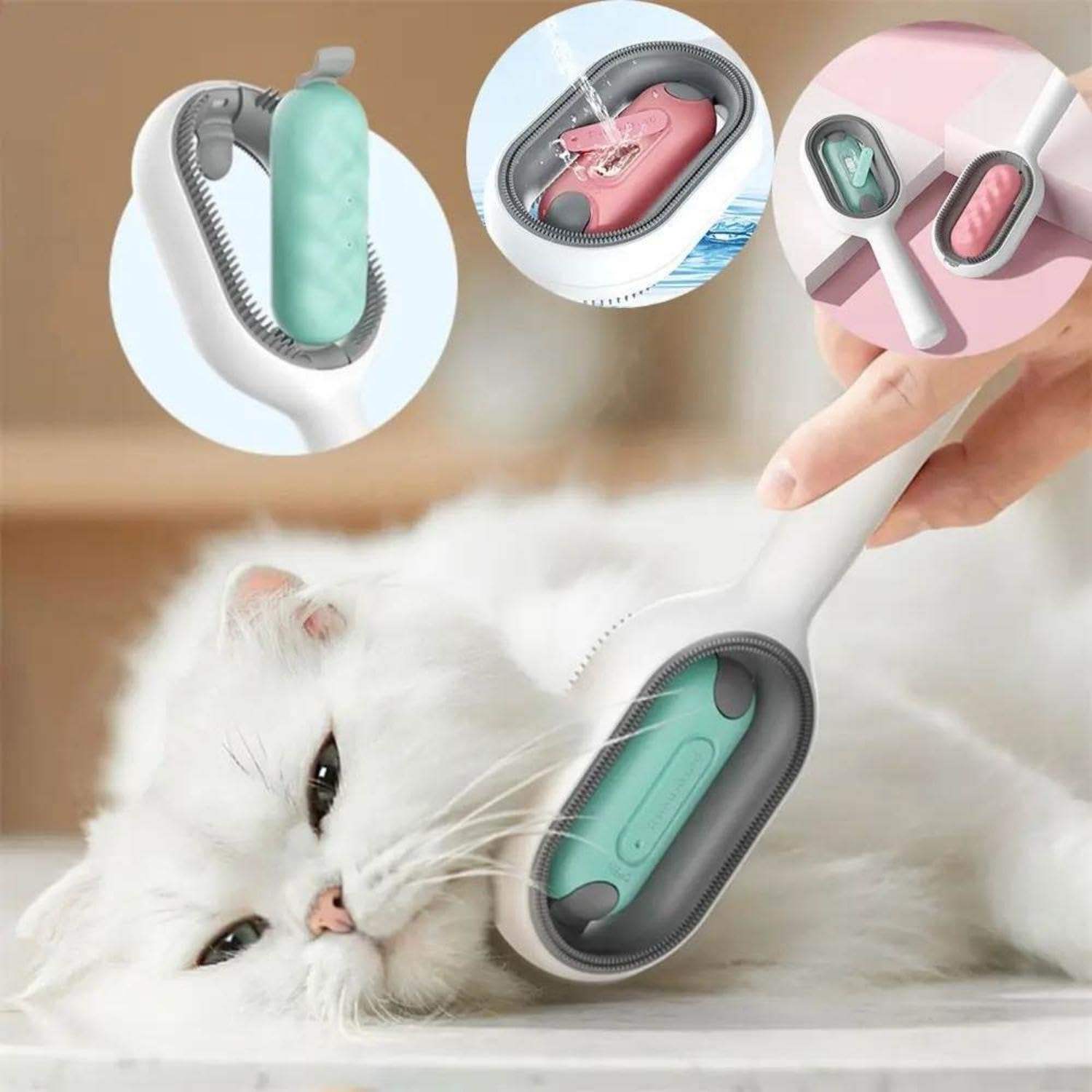 4-in-1 Cat Hair Brush with Water Tank