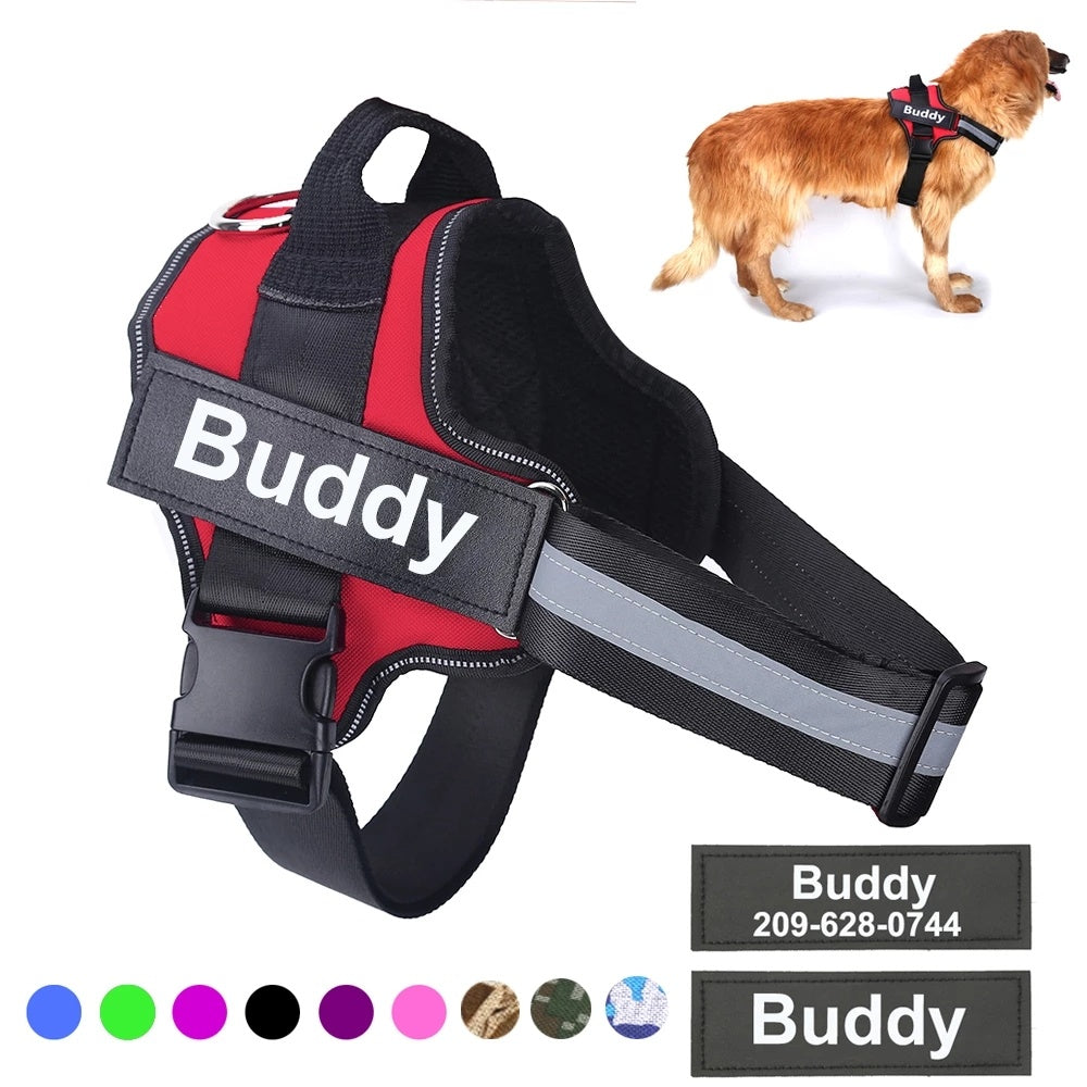 Personalized No-Pull Reflective Dog Harness