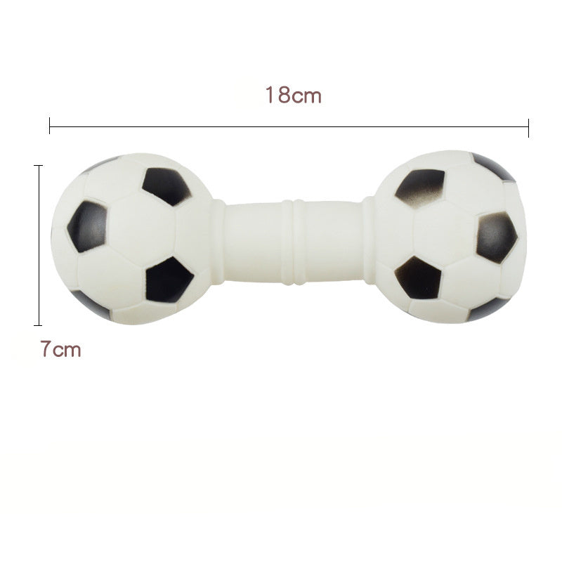 Dog Toys - Football Dumbbell Shaped Squeaky Chew Toy