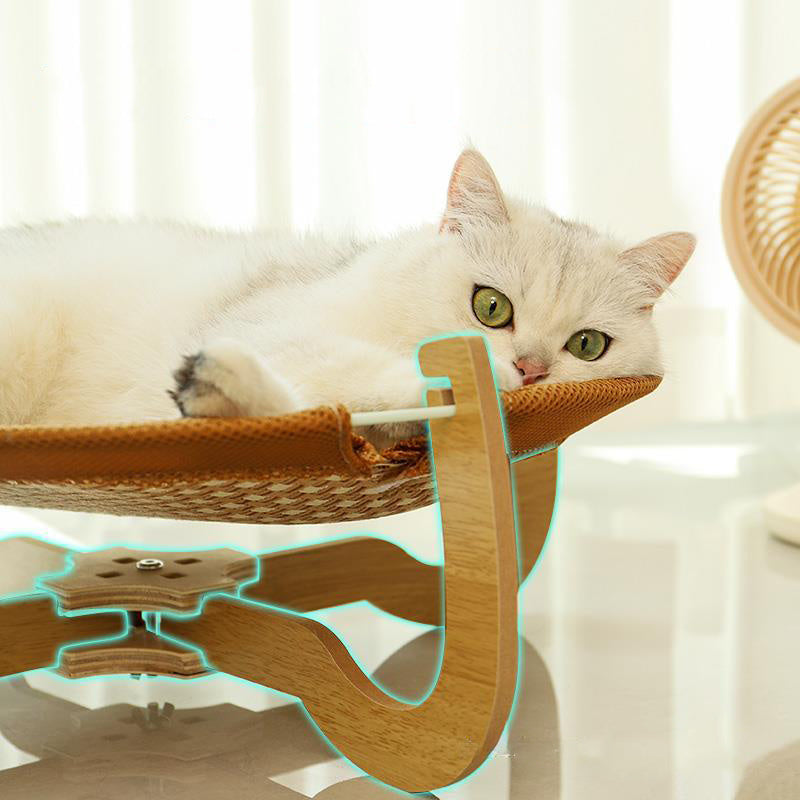 Summer Woven Rattan Hammock for Cats and Dogs