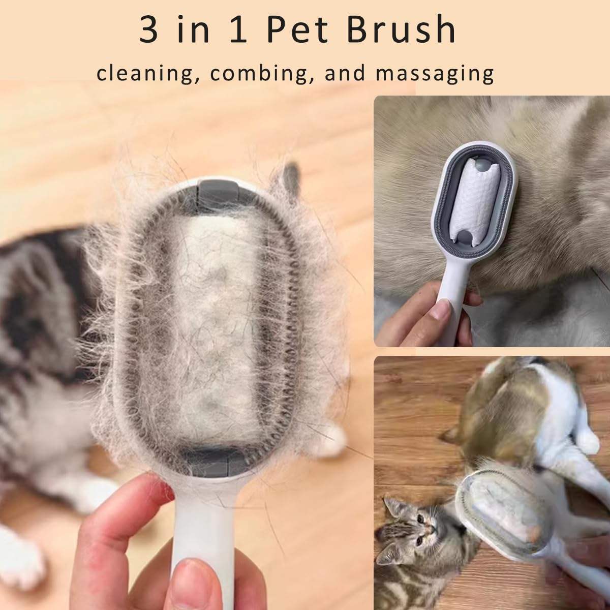 4-in-1 Cat Hair Brush with Water Tank