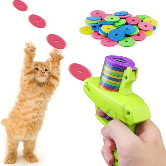 Interactive Cat Toy Launcher with Foam Disc