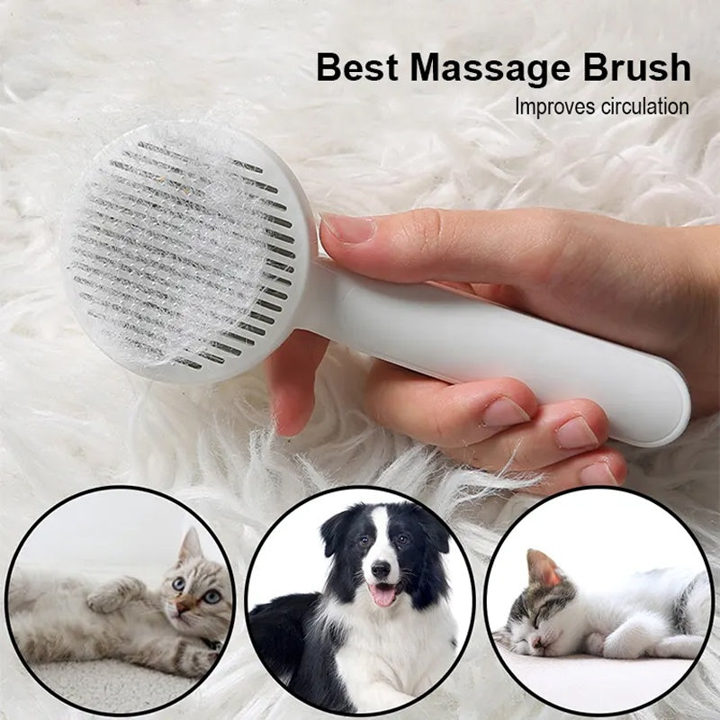 Pet Hair Removal Brush, Self Cleaning Slicker Brush