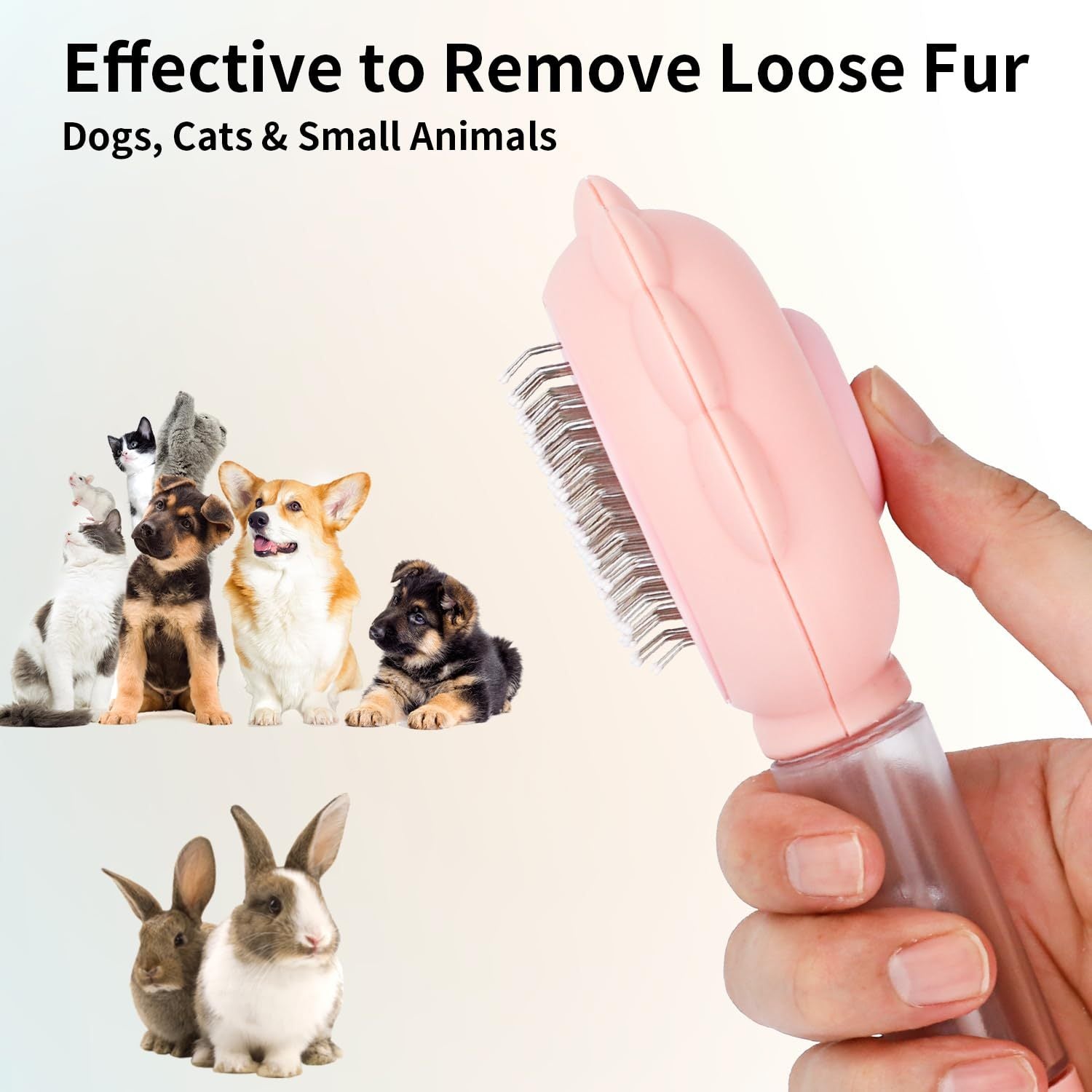 3-in-1 Spray Cat Brush with Release Button