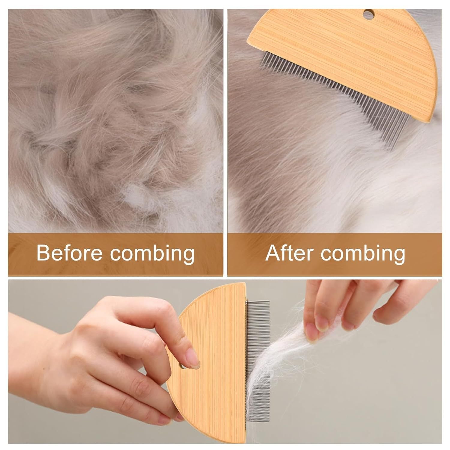 Wooden Flea Comb for Cats and Dogs