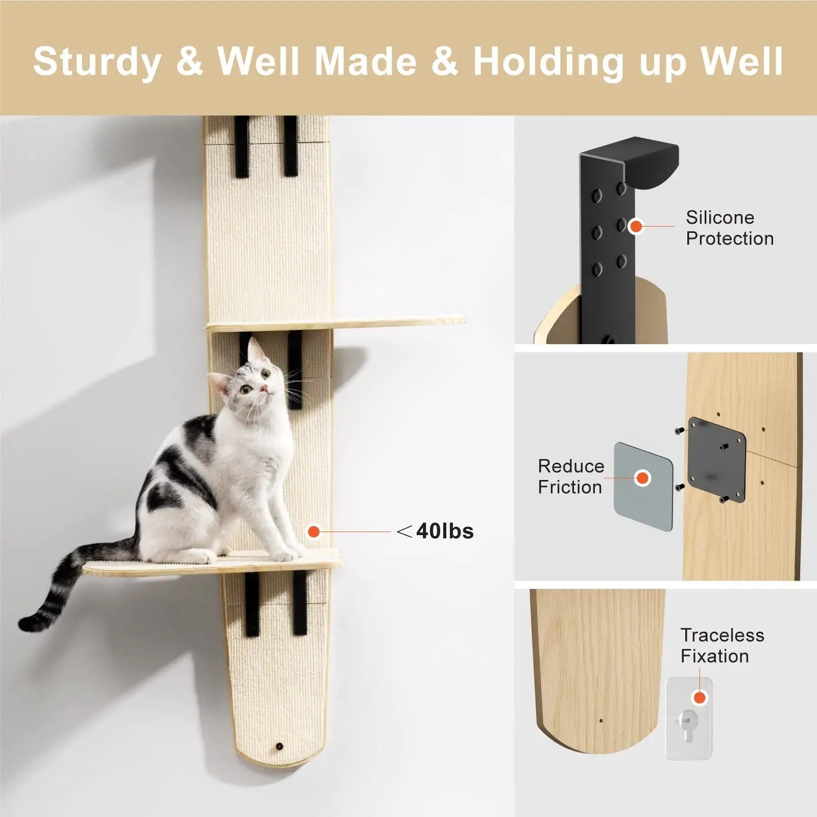 Mewoofun 4-Level Vertical Cat Tree