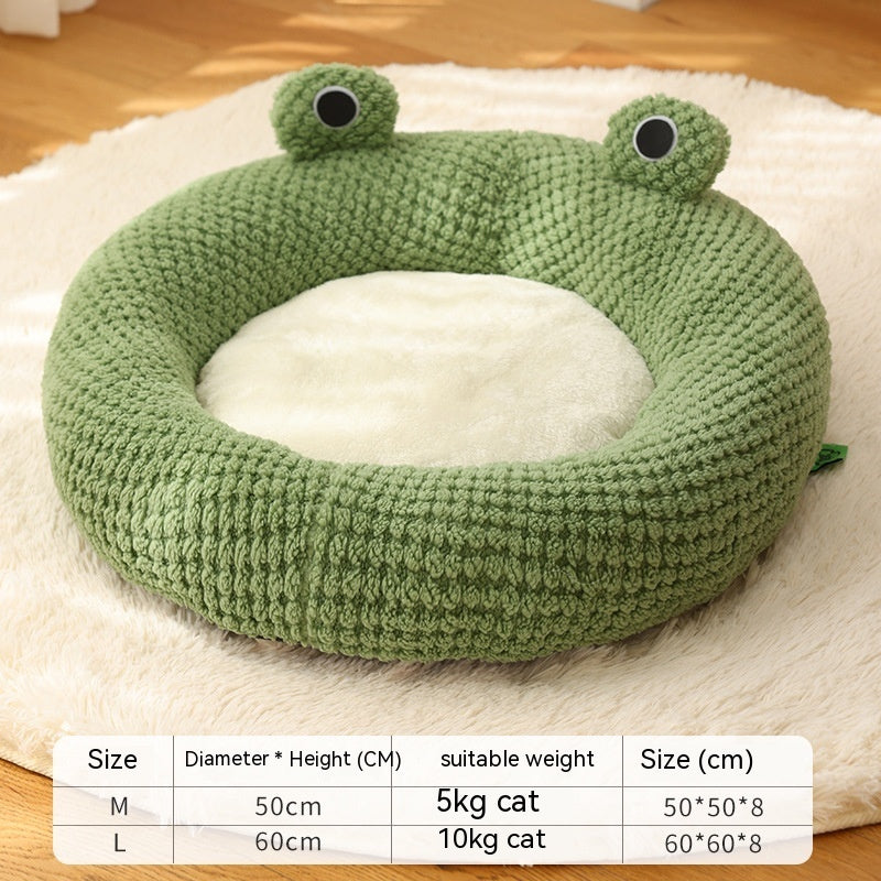 Little Frog Warm Plush Pet Bed