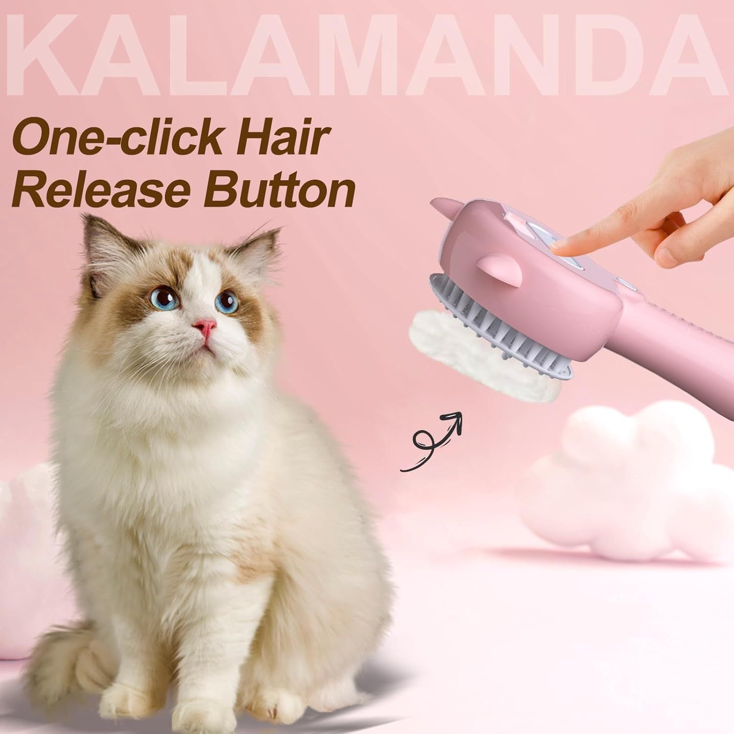 4-in-1 Cat Steam Brush with Release Button