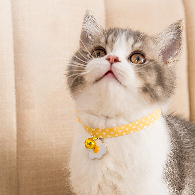 Adjustable Cat Collar with Bell Pendant and Bow Tie