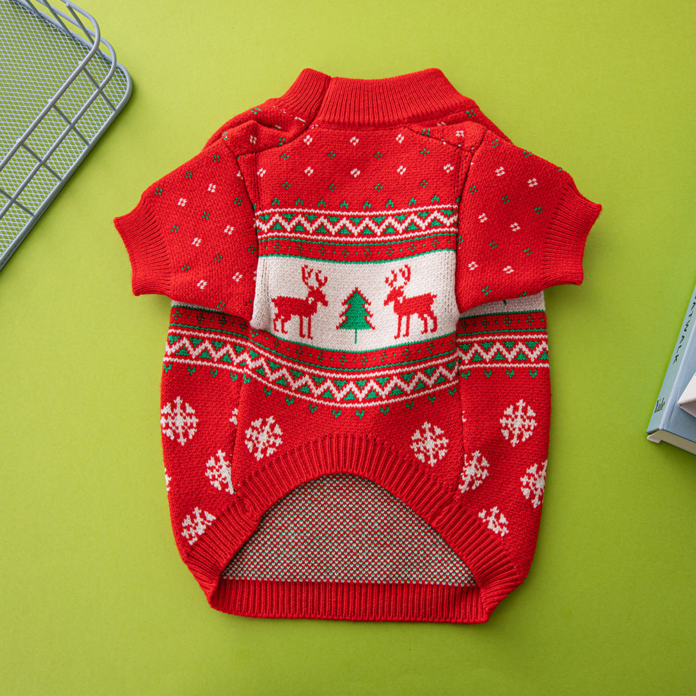 Christmas Tree & Elk Dog Sweater