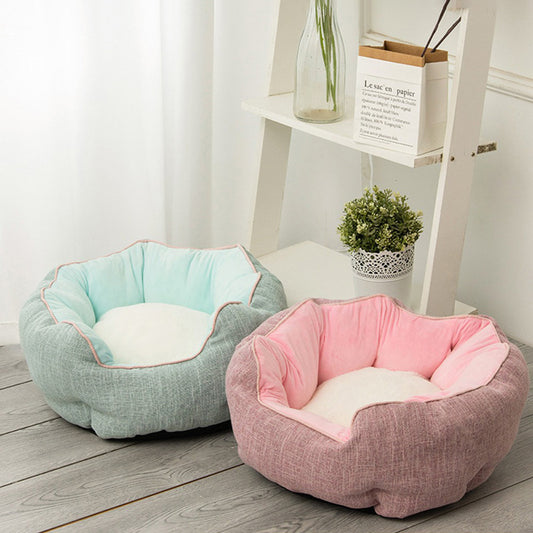 Octagonal Warm Winter Pet Bed