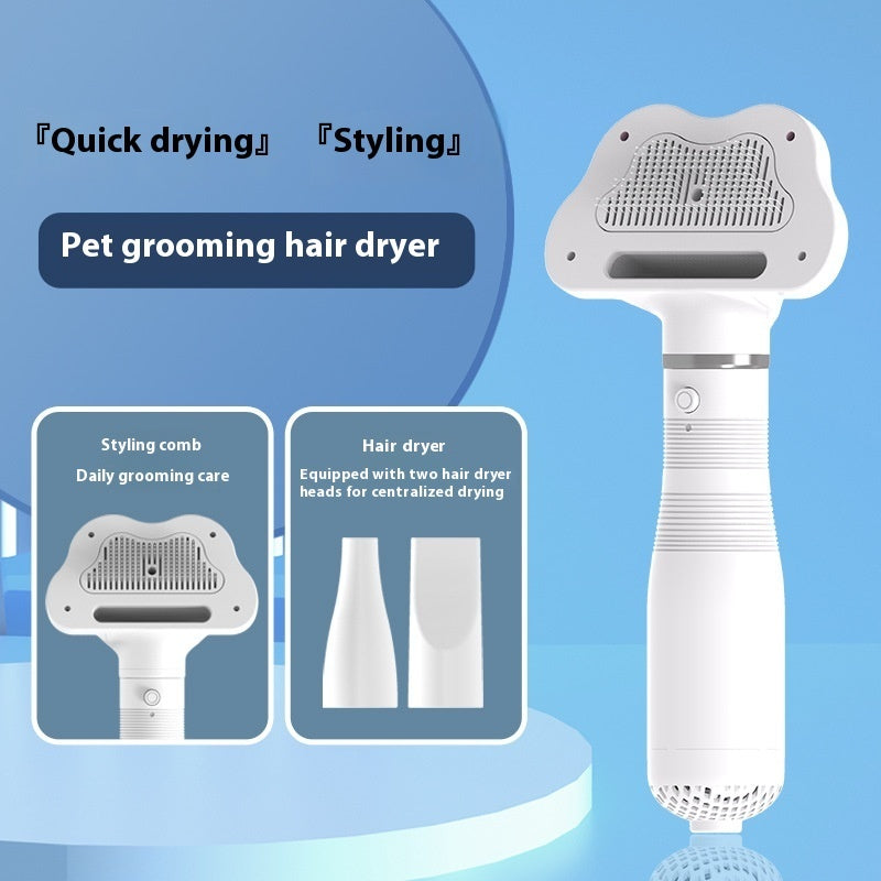 2-in-1 Pet Hair Dryer & One-Click Hair Removal Comb