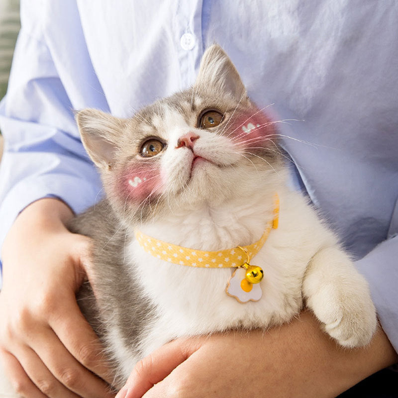 Adjustable Cat Collar with Bell Pendant and Bow Tie