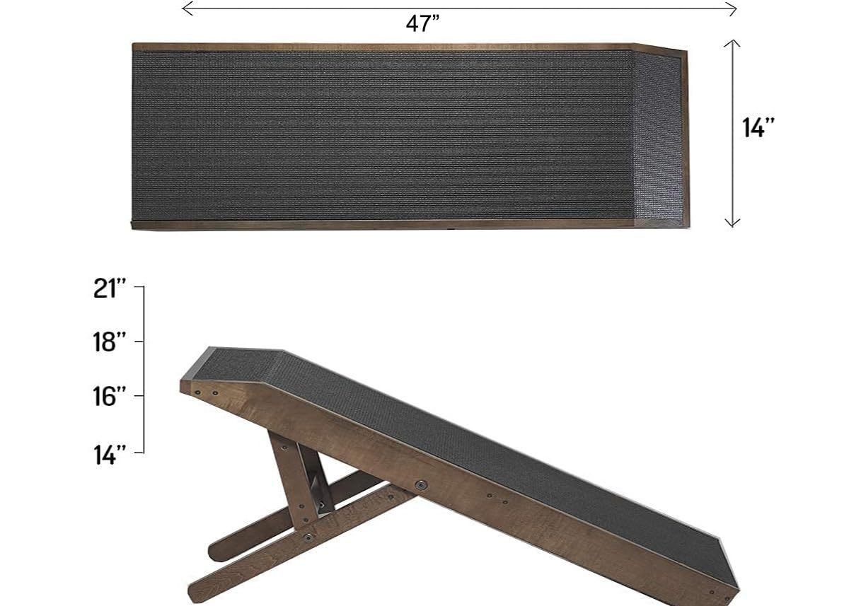 Adjustable Wooden Dog Ramp for Bed & Couch