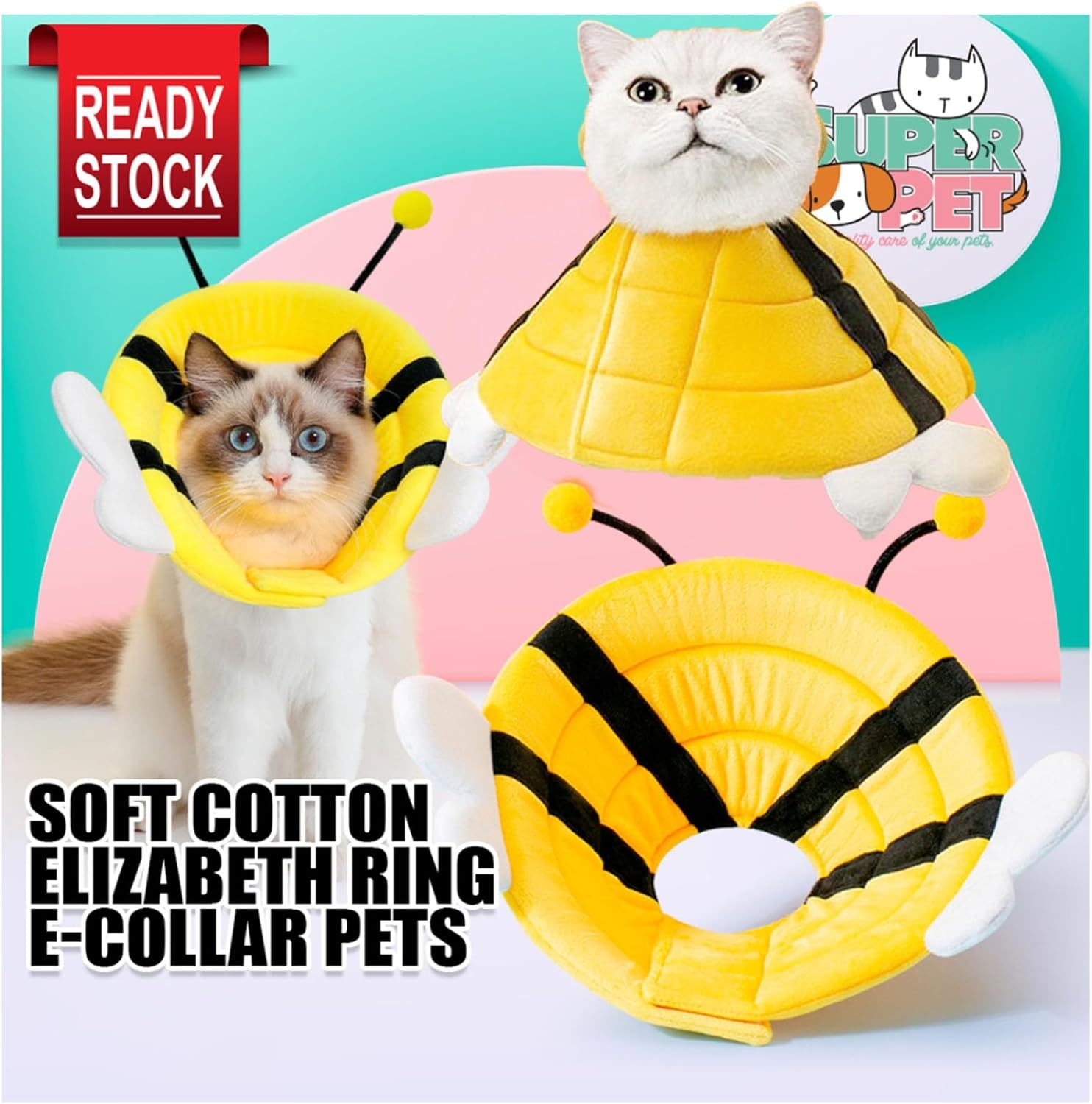 Soft Bee Cat Cone Collar