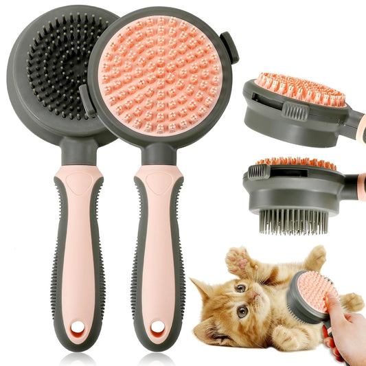 2-in-1 Double-Sided Cat Brush with Release Button