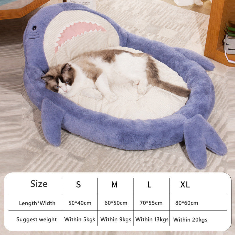 Shark Pattern Pet Bed