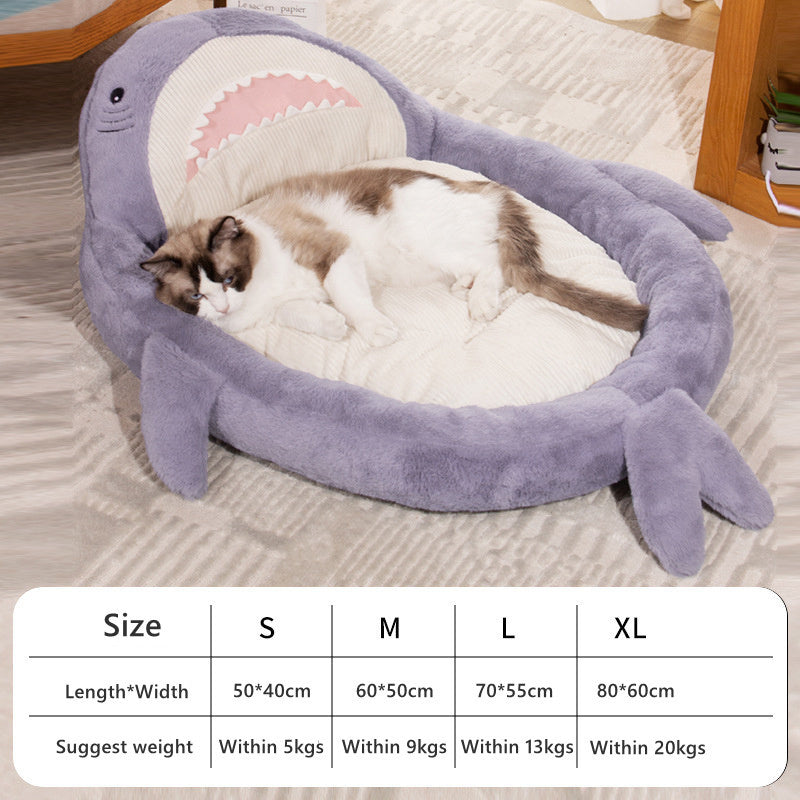 Shark Pattern Pet Bed