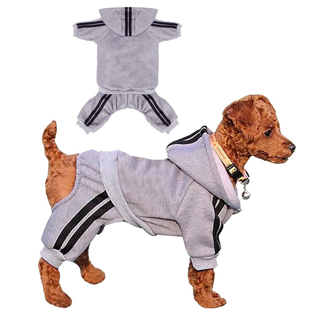 Striped Hooded Casual Pet Dog Hoodie