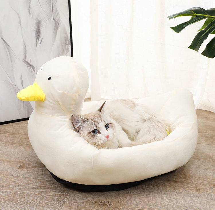 Duck Shape Fluffy Pet Bed Sofa for Small Dogs and Cats