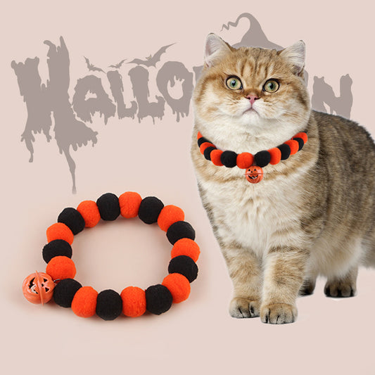 Funny Naughty Cat Collar - Pet Trick or Treat Pumpkin Collar