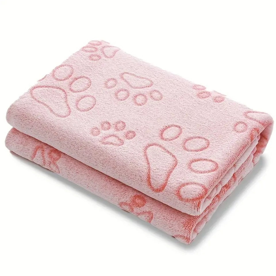 Soft Grey Paw Pet Blanket