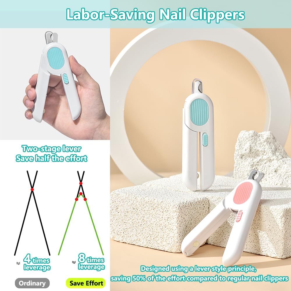 LED Pet Nail Clippers with Trimmer and Grinder