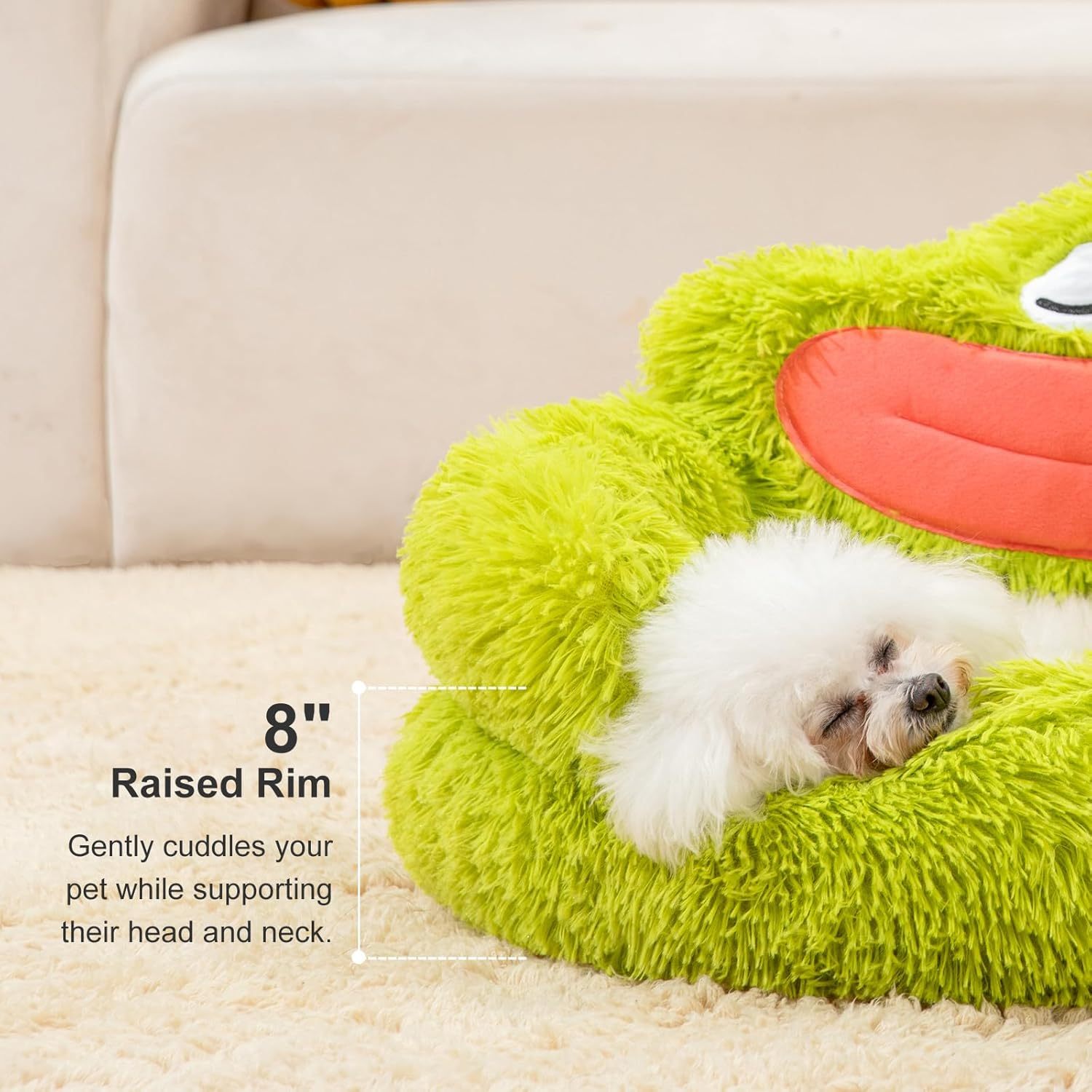 Calming Plush Donut Bed for Cats & Small Dogs