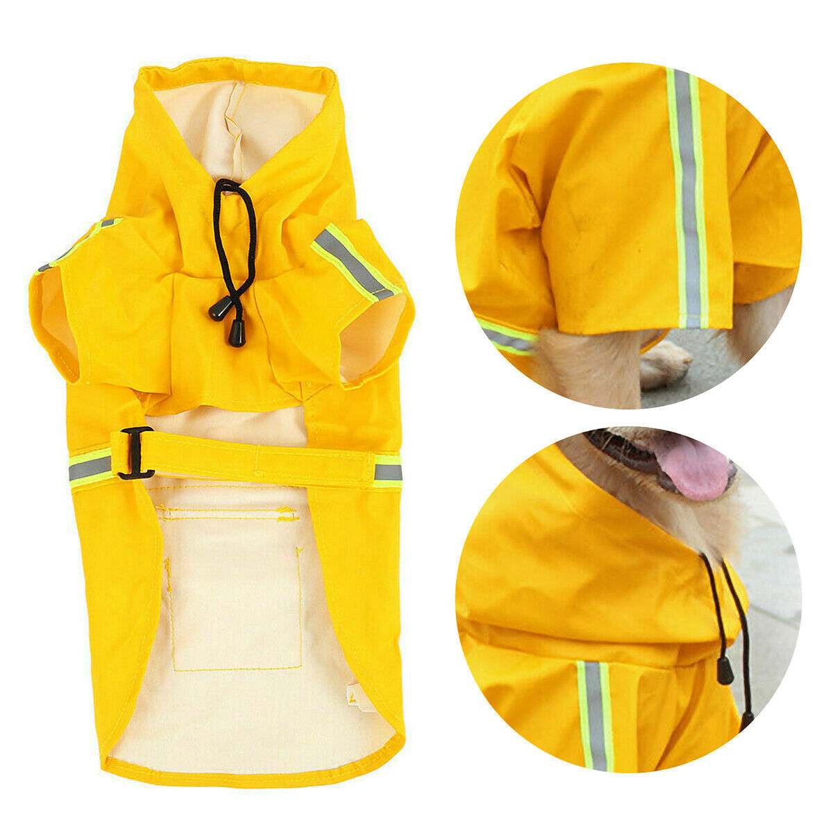 Waterproof Dog Raincoat with Reflective Stripes