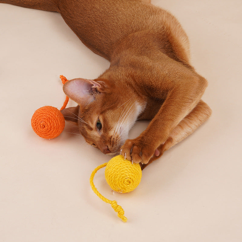 Cat Teaser Stick with Bite-Resistant Catnip Ball Set